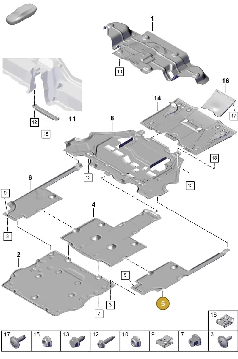 99150460500 — Porsche Boxster Spyder (2019-2020) diagram p55801700, position 5