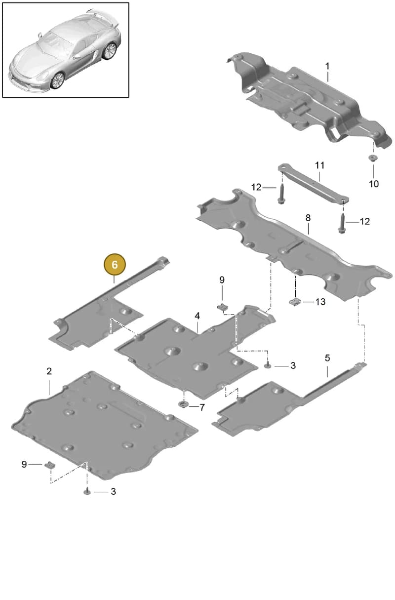 99150460600 — Porsche Cayman GT4 (2015-2016) diagram p45801070, position 6