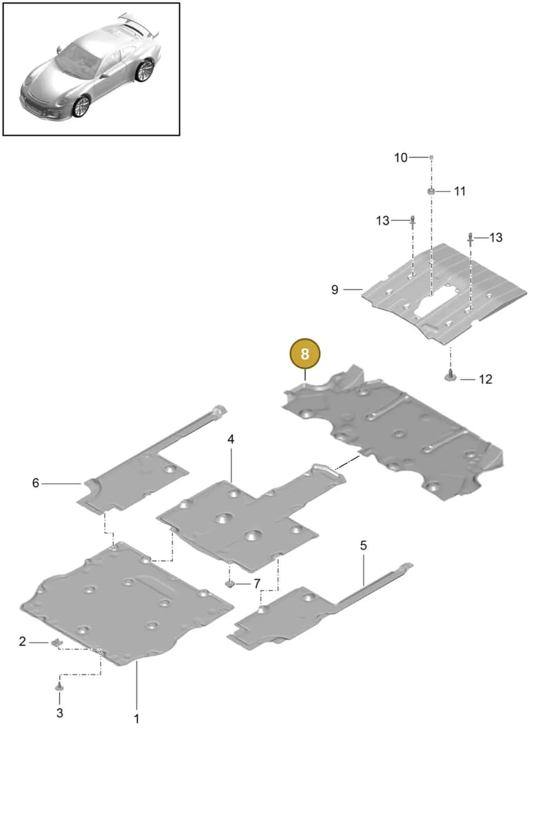 99150460901 — Porsche 911 (2013-2020) diagram p41801070, position 8
