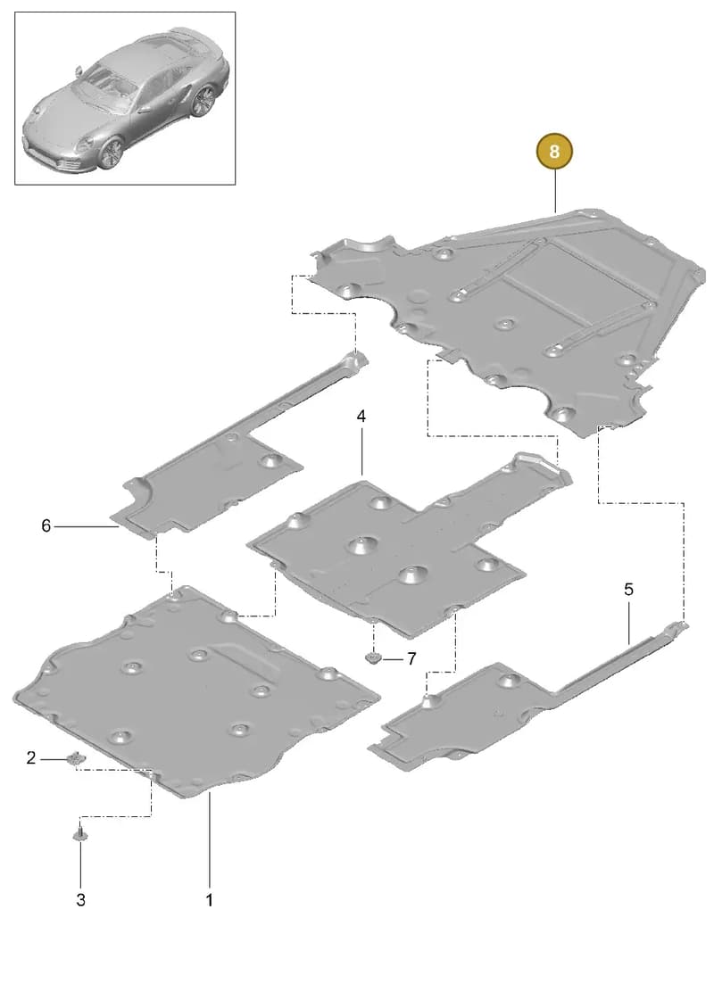 99150460902 — Porsche 911 (2013-2020) diagram p42801070, position 8