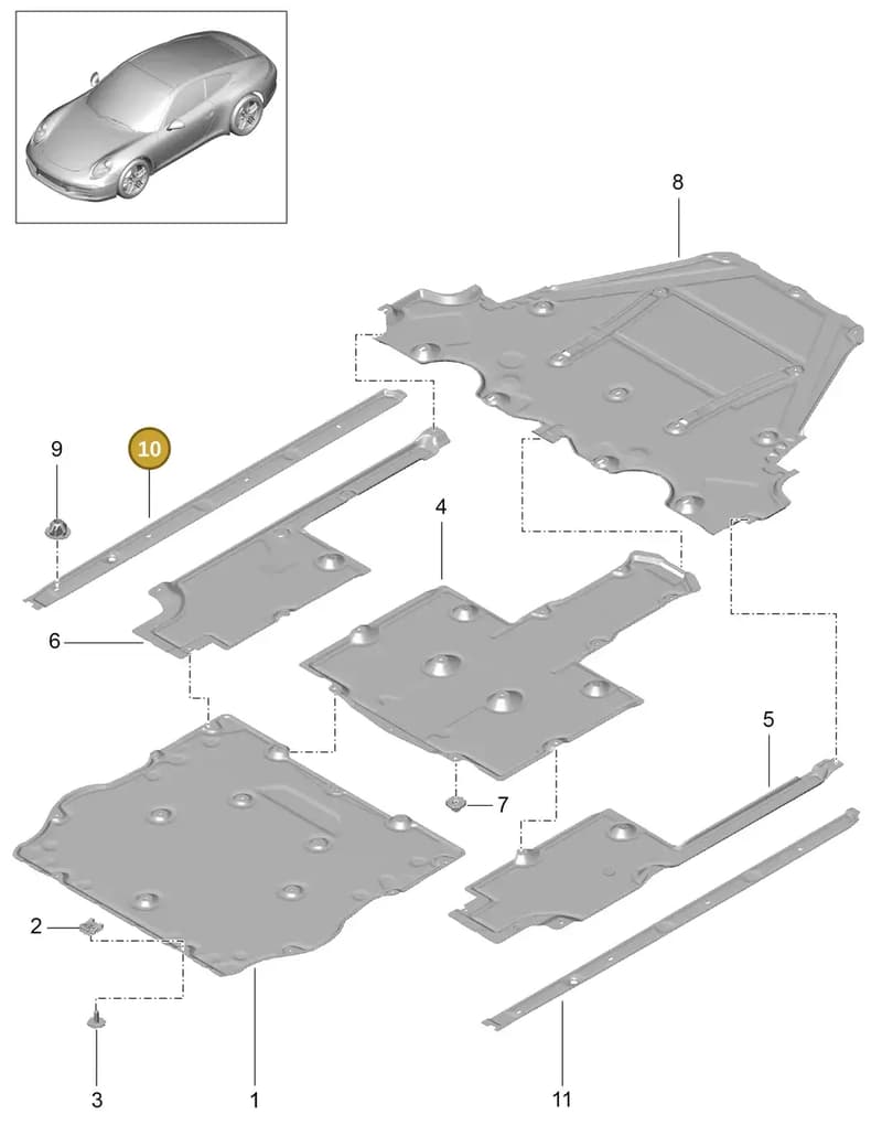 99150461900 — Porsche 991 Carrera 4 (2011-2016) diagram p38801070, position 10