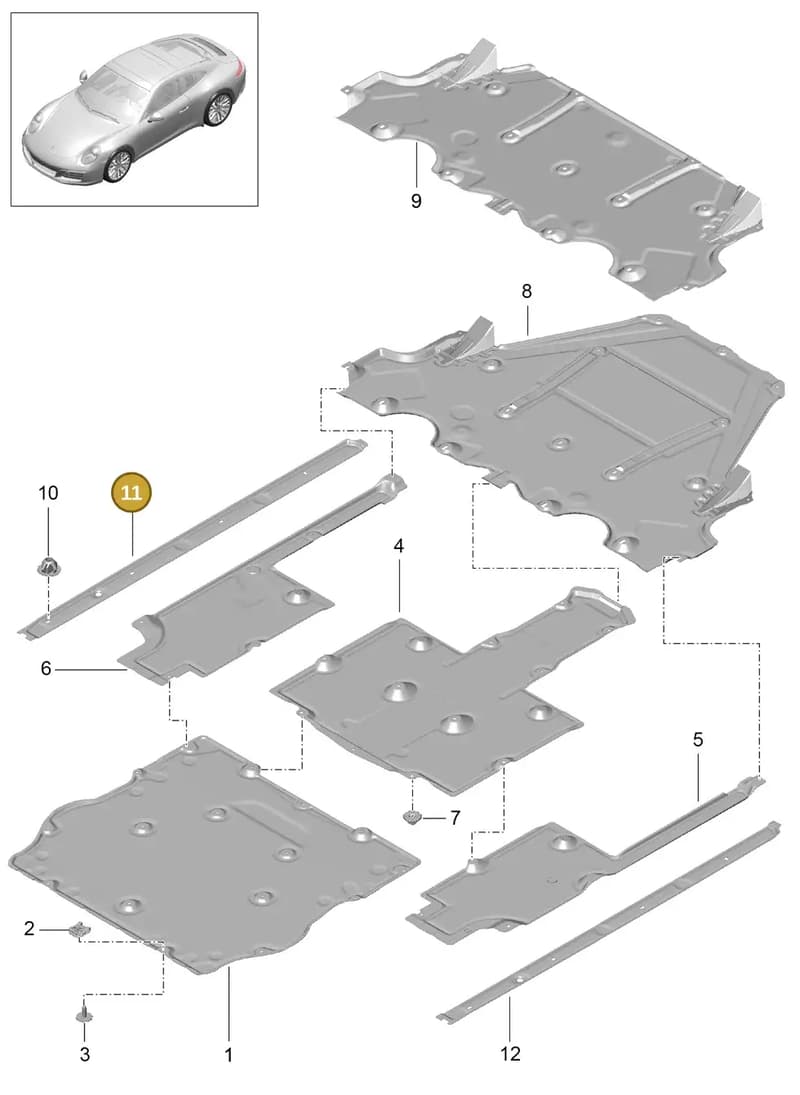 99150461900 — Porsche 911 (2016-2019) diagram p47801070, position 11