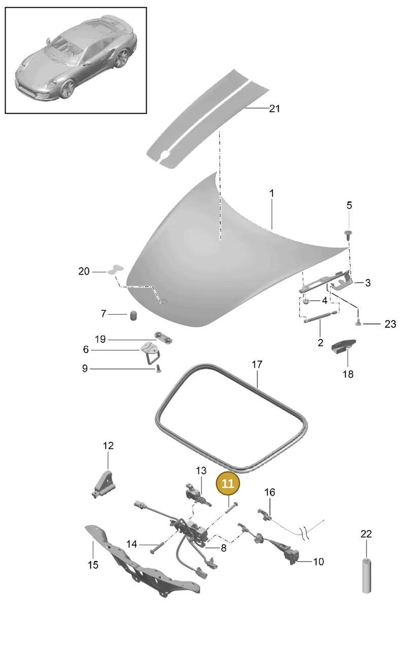 99150463500 — Porsche 911 (2013-2020) diagram p42803000, position 11