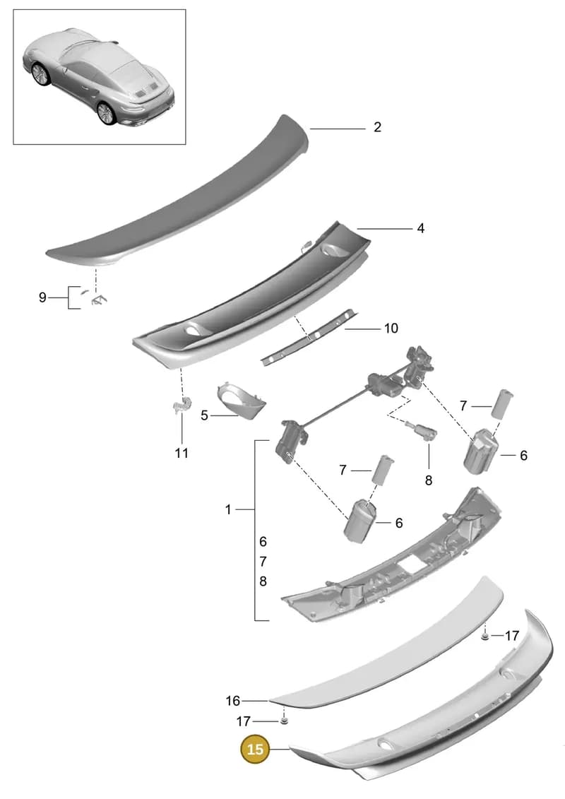 99150467580 — Porsche GT2 RS Clubsport (2013-2020) diagram p42803010, position 15