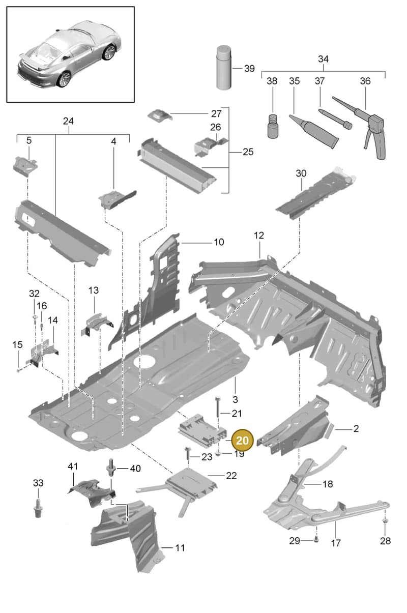 99150482300 — Porsche 911 (2013-2020) diagram p41801020, position 20
