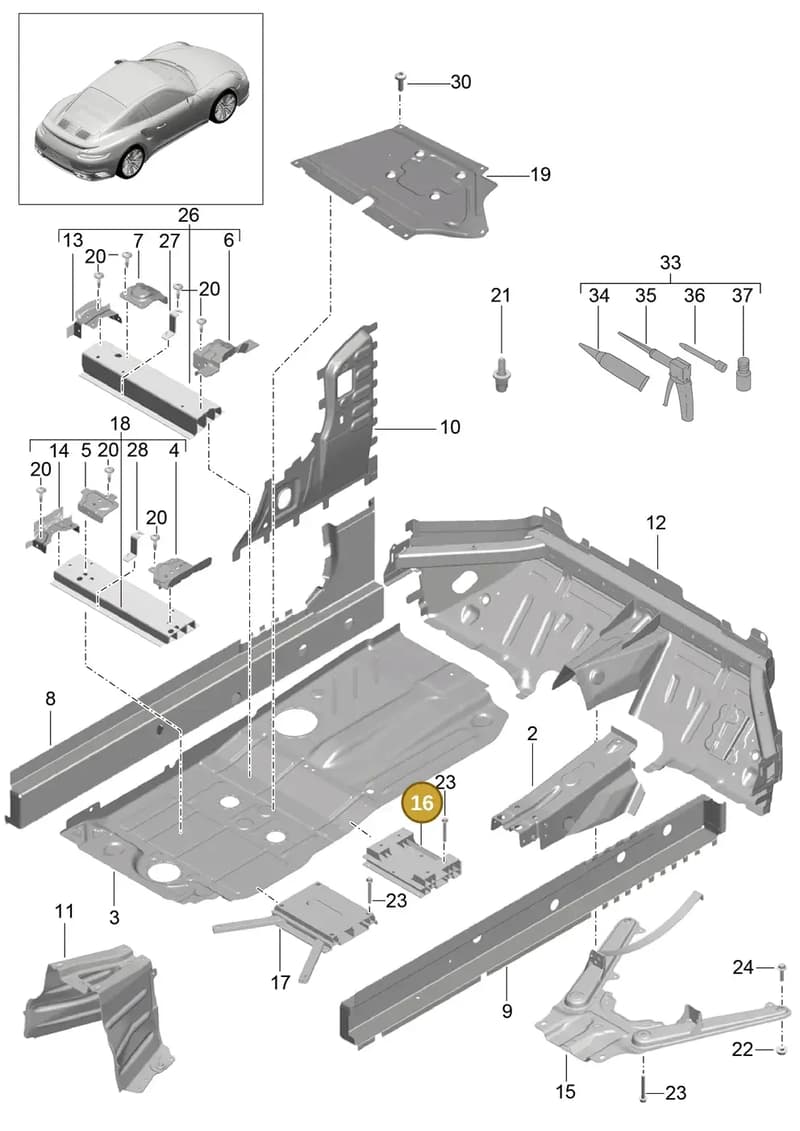 99150482300 — Porsche GT2 RS Clubsport (2013-2020) diagram p42801020, position 16