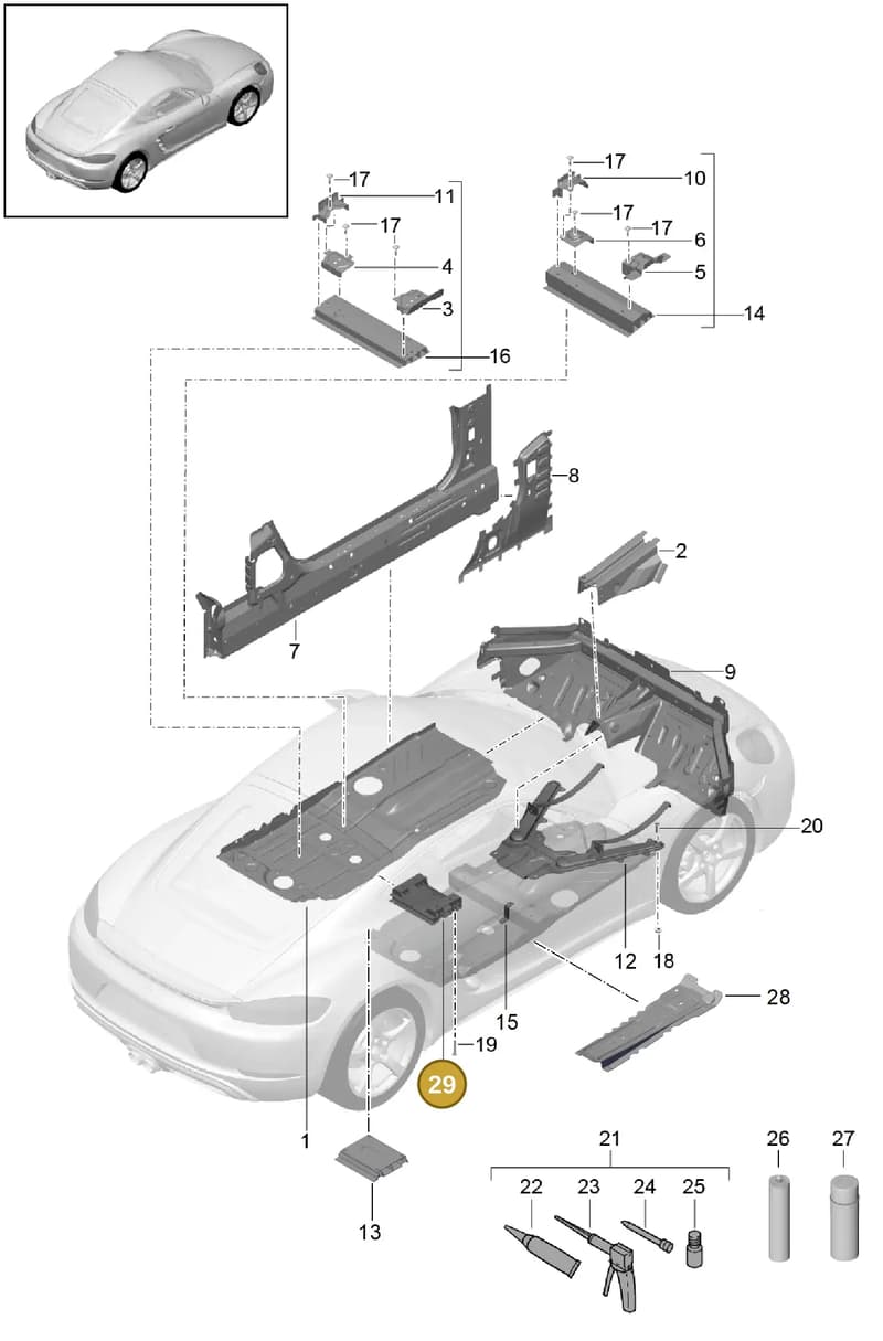 99150482300 — Porsche Cayman (2016-2019) diagram p50801020, position 29