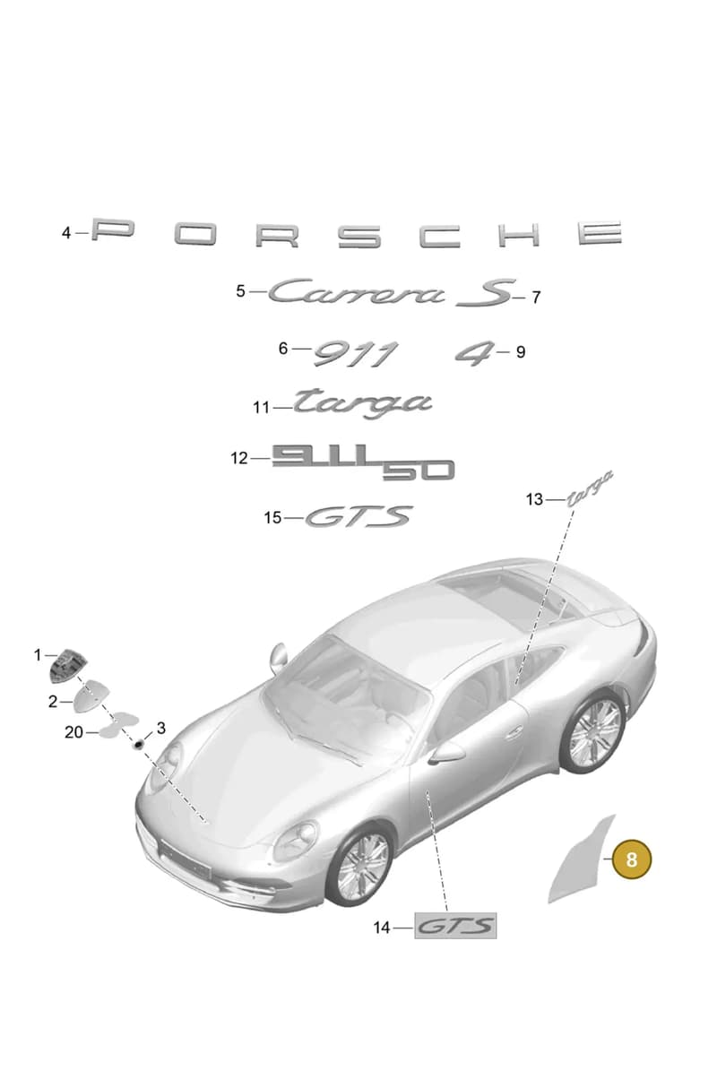 99150483605 — Porsche 991 Carrera 4 (2011-2016) diagram p38810000, position 8