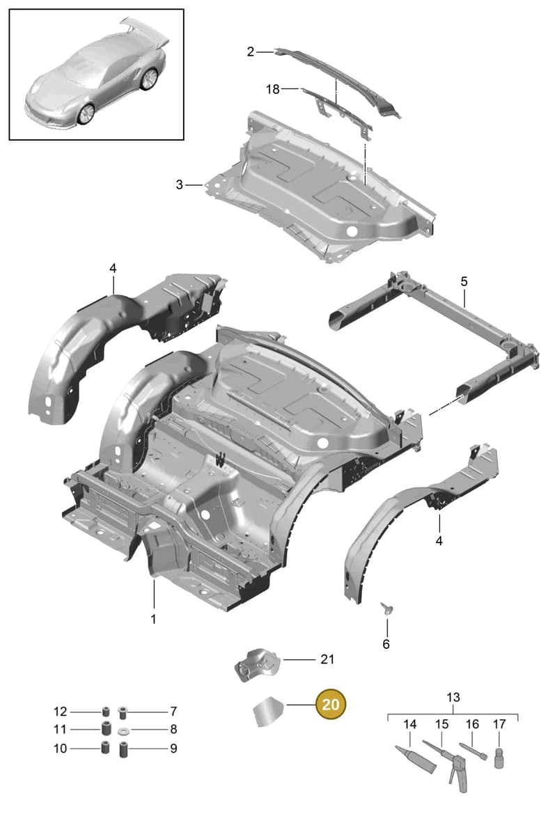 99150483890 — Porsche 911 (2013-2020) diagram p41801035, position 20