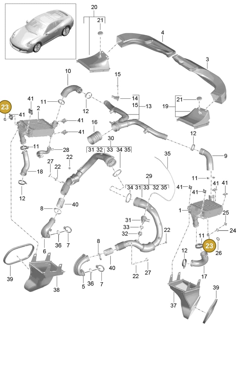 99150484901 — Porsche 911 (2016-2019) diagram p47107020, position 23