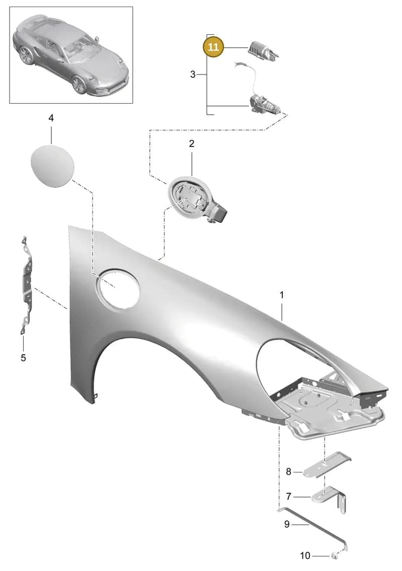 99150486000 — Porsche GT2 RS Clubsport (2013-2020) diagram p42801040, position 11+15