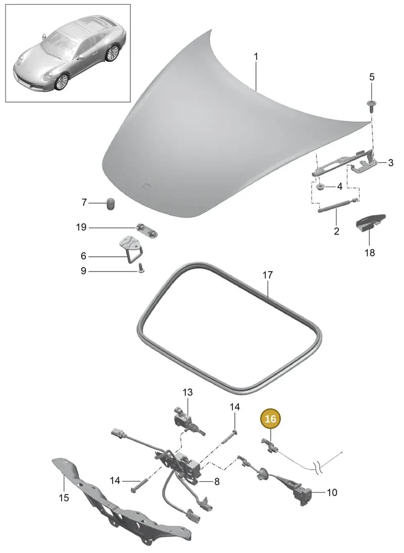 99150490300 — Porsche 911 (2016-2019) diagram p47803000, position 16
