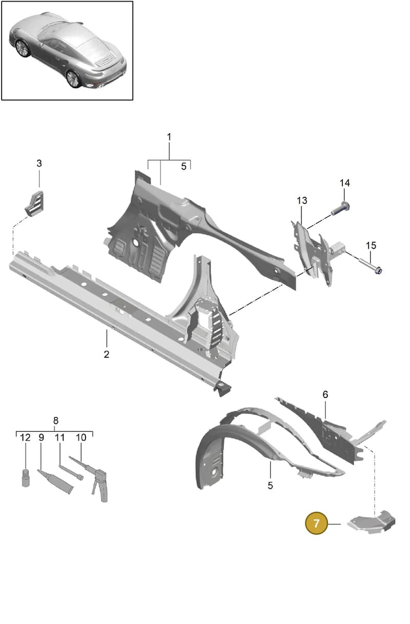 99150493600A3G — Porsche 911 (2013-2020) diagram p42801060, position 7