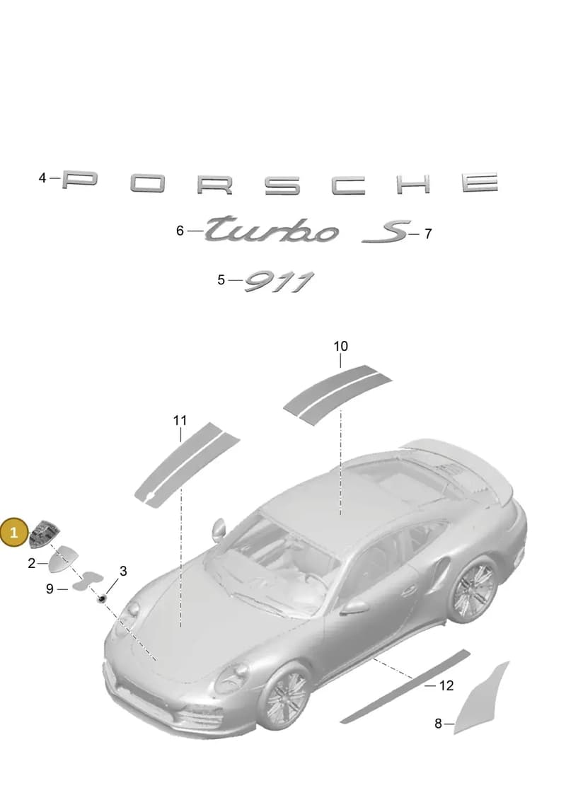 99150493801 — Porsche 911 (2013-2020) diagram p42810000, position 1
