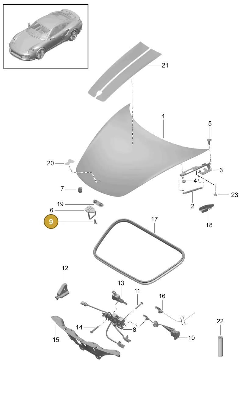 99150494500 — Porsche 911 (2013-2020) diagram p42803000, position 9