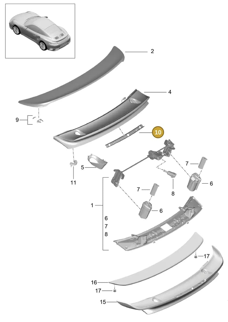 99150494700 — Porsche 911 (2013-2020) diagram p42803010, position 10