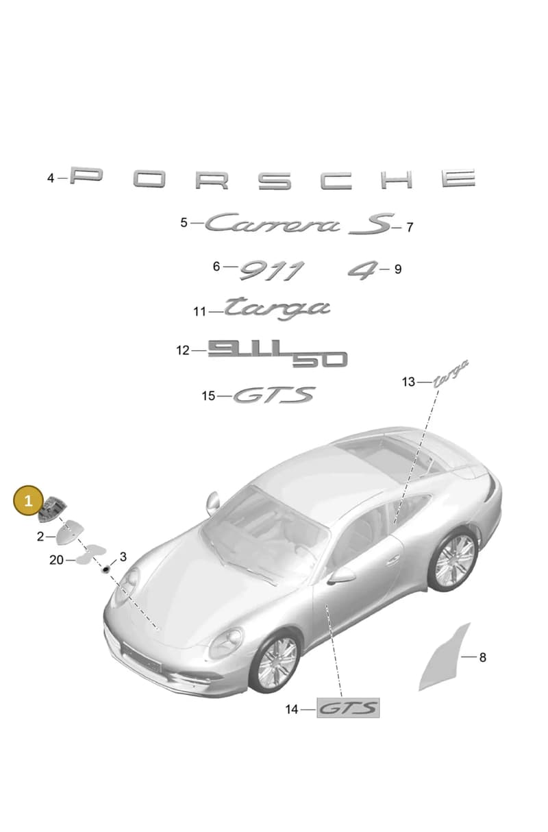 99150495401 — Porsche 991 Carrera 4 (2011-2016) diagram p38810000, position 1