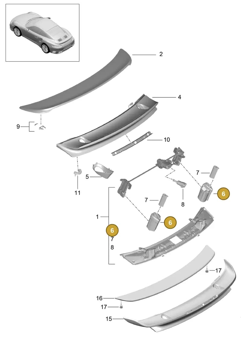 99150497300 — Porsche 911 (2013-2020) diagram p42803010, position 6