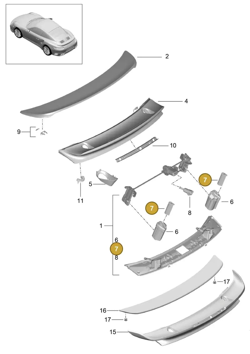 99150497601 — Porsche 911 (2013-2020) diagram p42803010, position 7