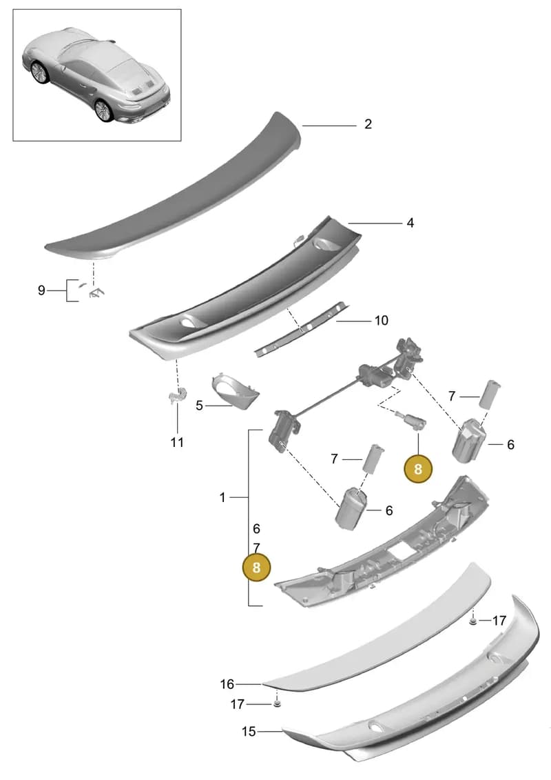 99150497700 — Porsche 911 (2013-2020) diagram p42803010, position 8