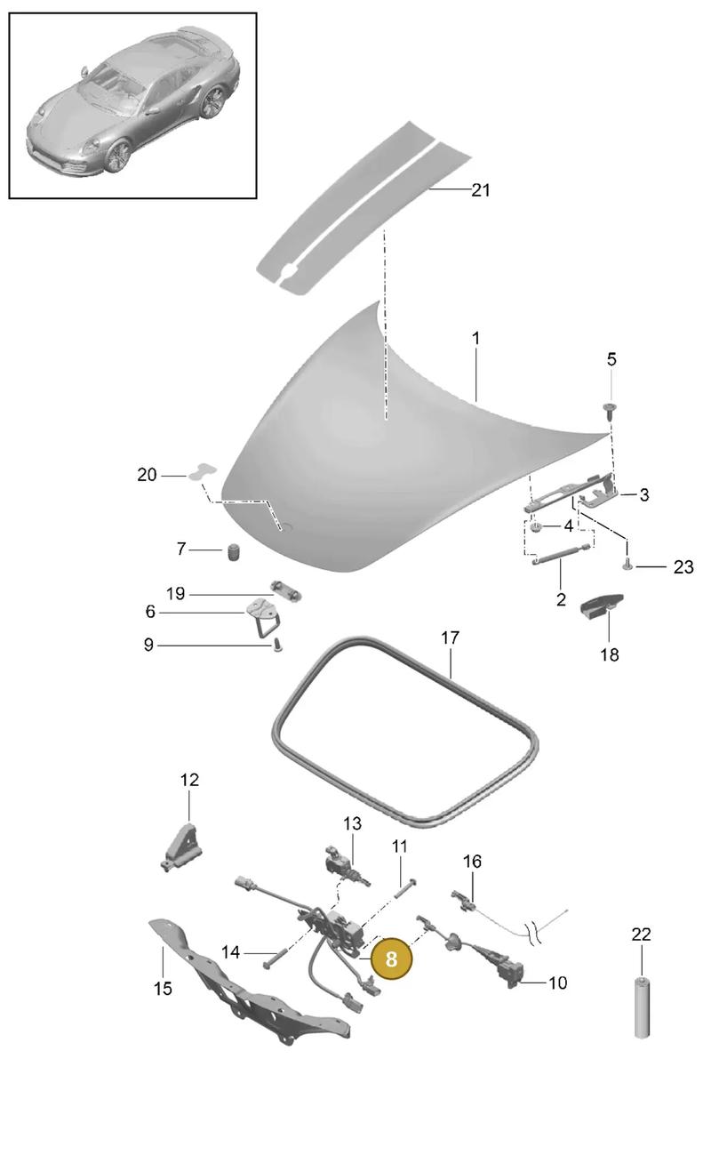 99150497700 — Porsche 911 (2013-2020) diagram p42803000, position 8