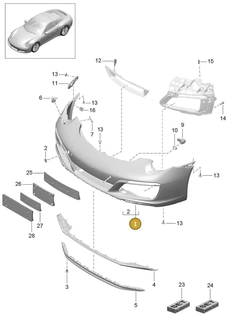 99150501393 — Porsche 911 (2016-2019) diagram p47802000, position 1