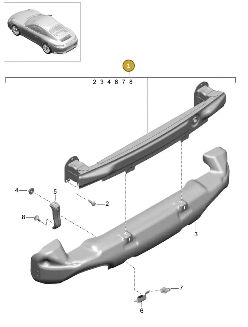 99150514108 — Porsche 911 (2016-2019) diagram p47802030, position 1