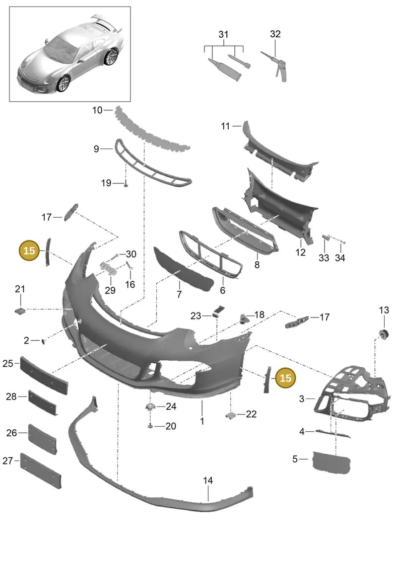 99150532781OK1 — Porsche 911 (2013-2020) diagram p41802000, position 15