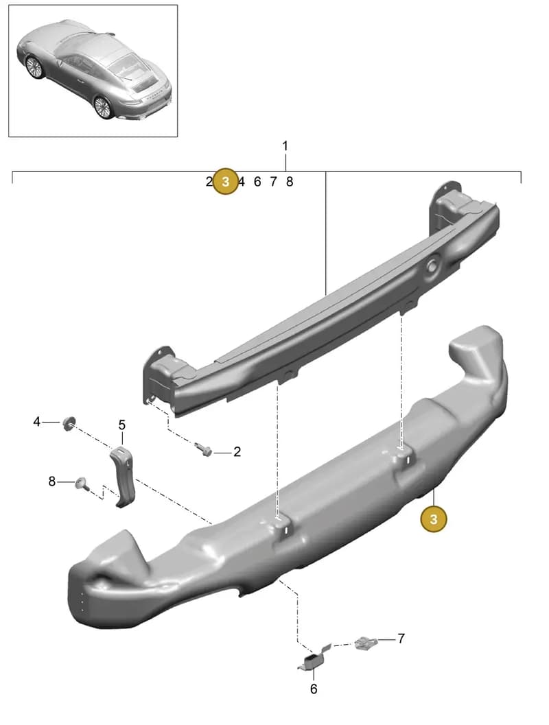 99150547502 — Porsche 911 (2016-2019) diagram p47802030, position 3