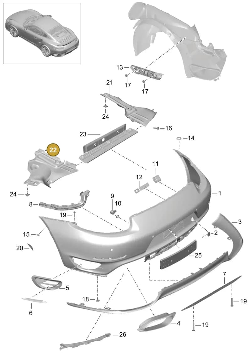 99150547902 — Porsche 911 (2013-2020) diagram p42802010, position 22