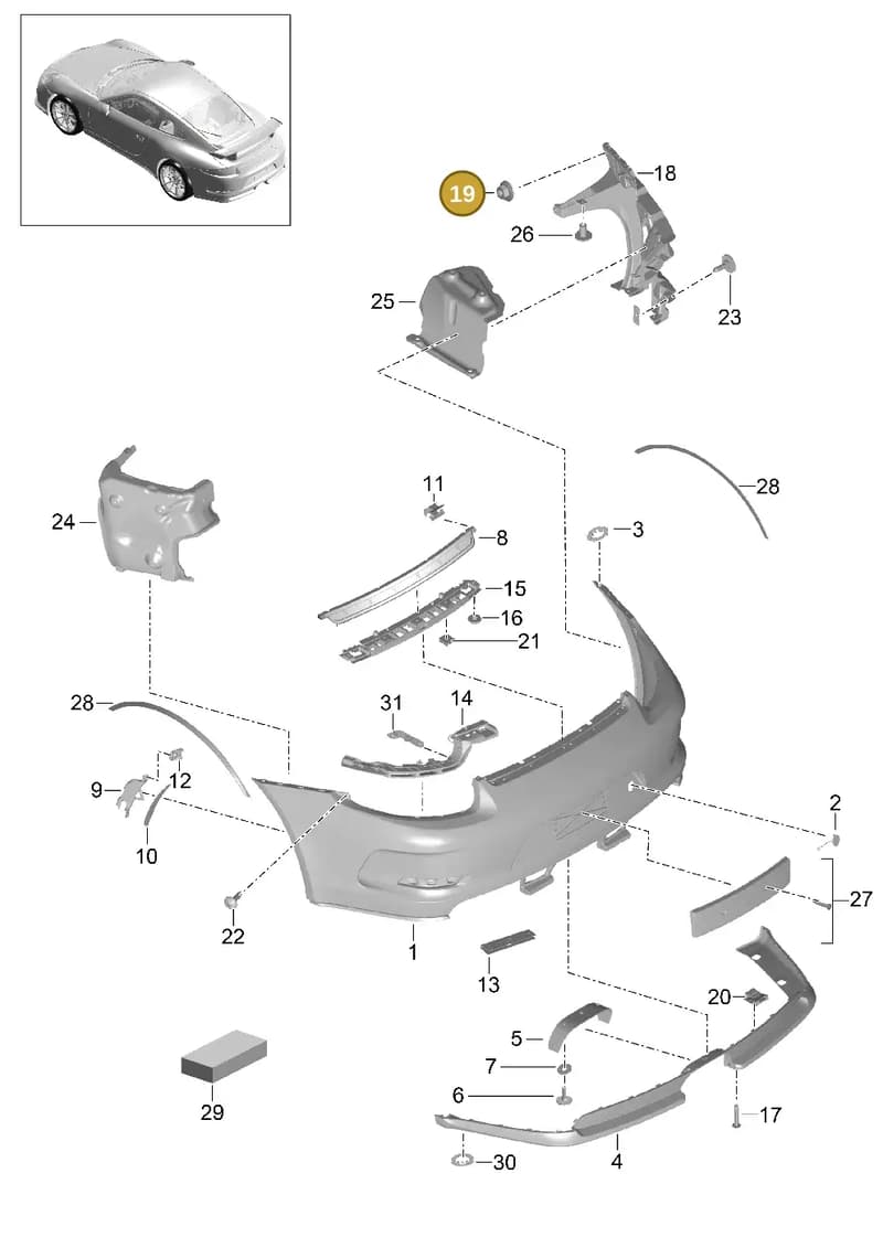 99150548080 — Porsche 911 (2013-2020) diagram p41802010, position 19