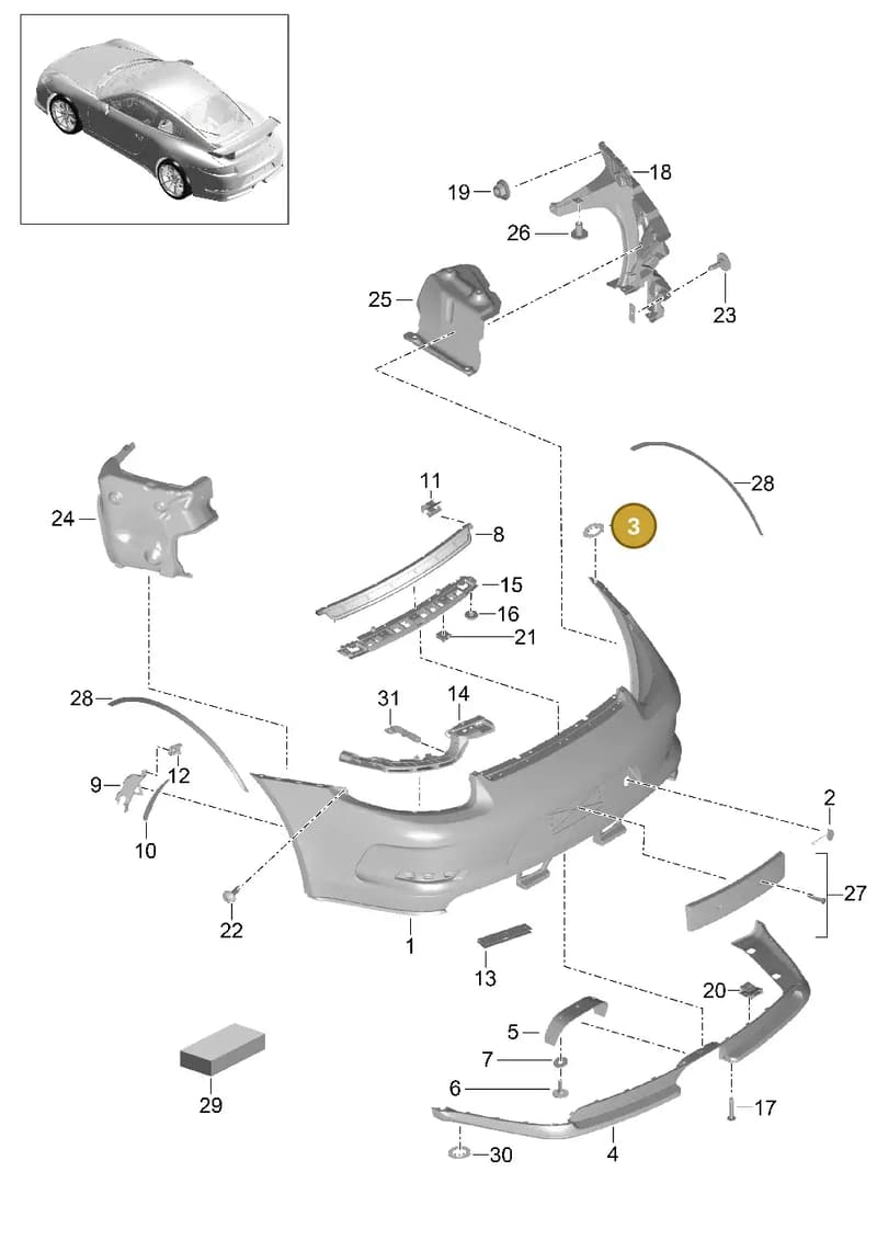 99150551581 — Porsche 911 (2013-2020) diagram p41802010, position 3