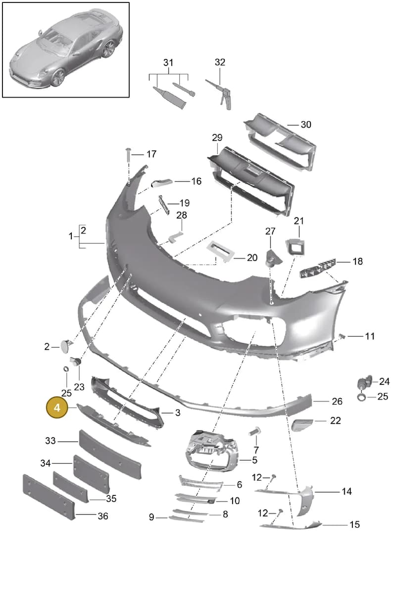 99150556407041 — Porsche 911 (2013-2020) diagram p42802000, position 4