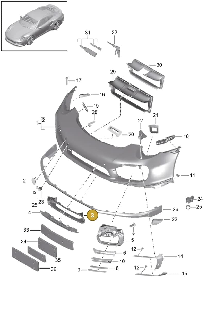 99150556907OK1 — Porsche 911 (2013-2020) diagram p42802000, position 3