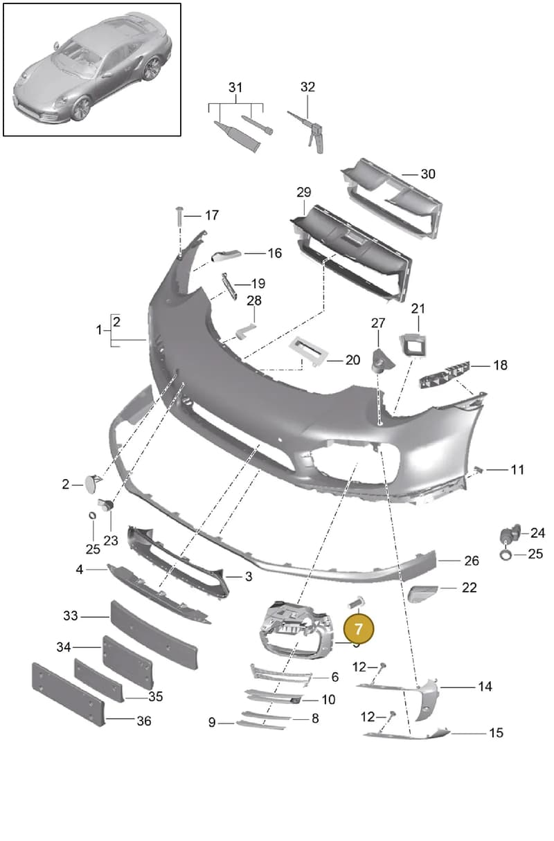 99150559700 — Porsche 911 (2013-2020) diagram p42802000, position 7