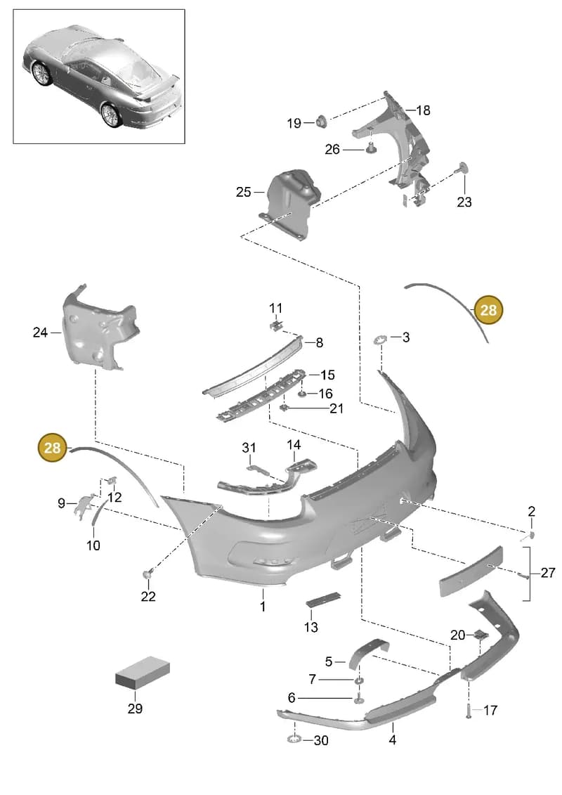 99150562992 — Porsche 911 (2013-2020) diagram p41802010, position 28