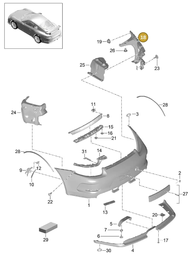 99150563280 — Porsche 911 (2013-2020) diagram p41802010, position 18