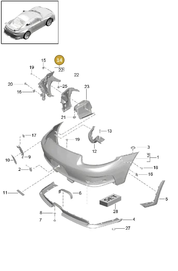 99150563291 — Porsche 911 (2013-2020) diagram p41802010, position 14