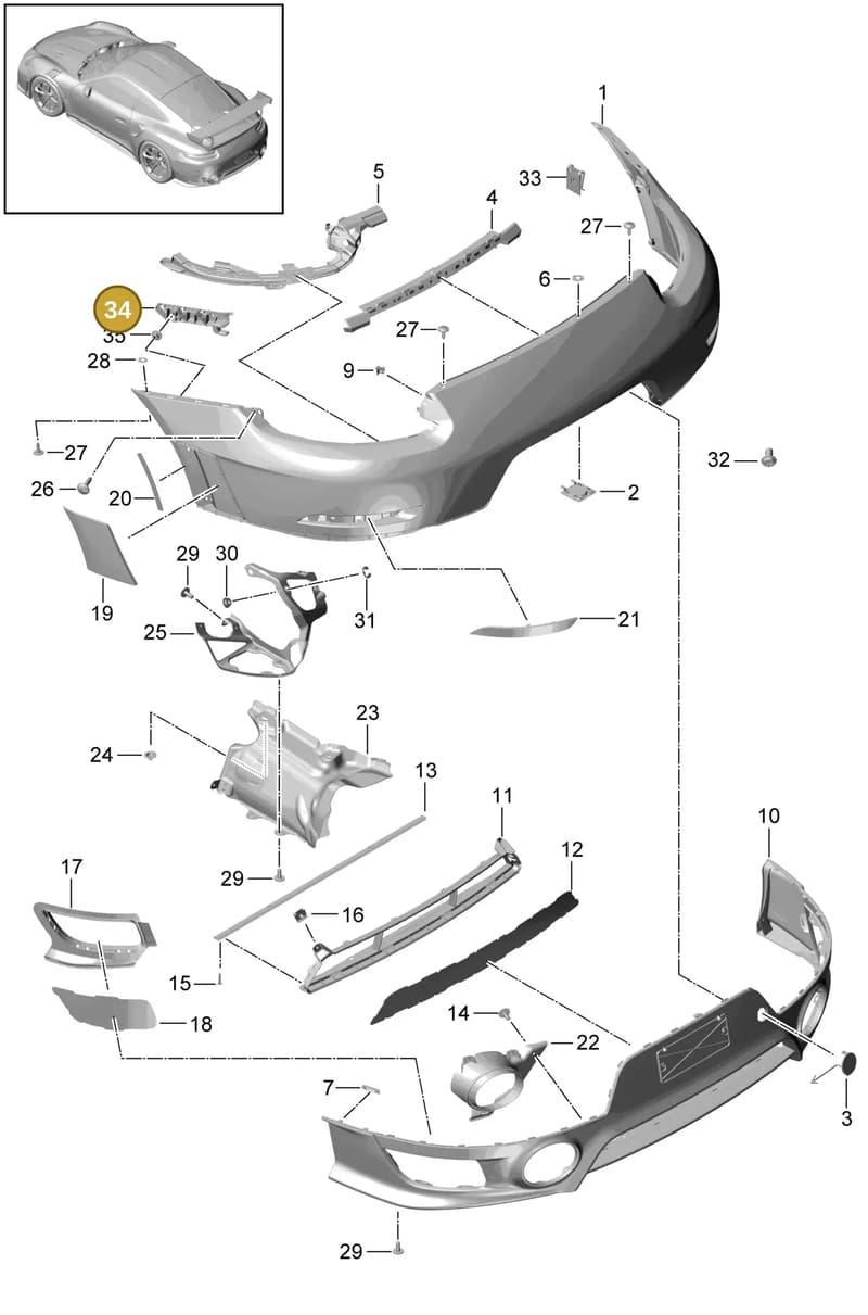 99150563501 — Porsche 911 (2013-2020) diagram p42000002, position 34