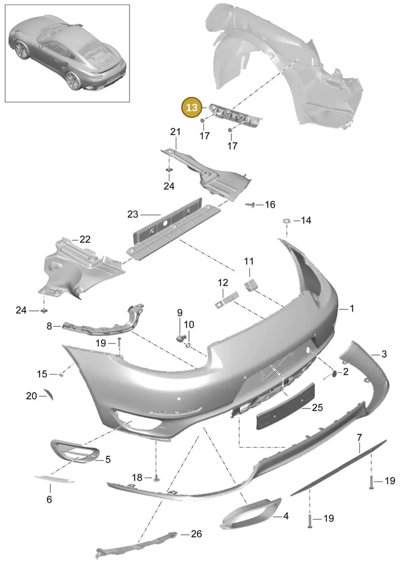 99150563600 — Porsche 911 (2013-2020) diagram p42802010, position 13