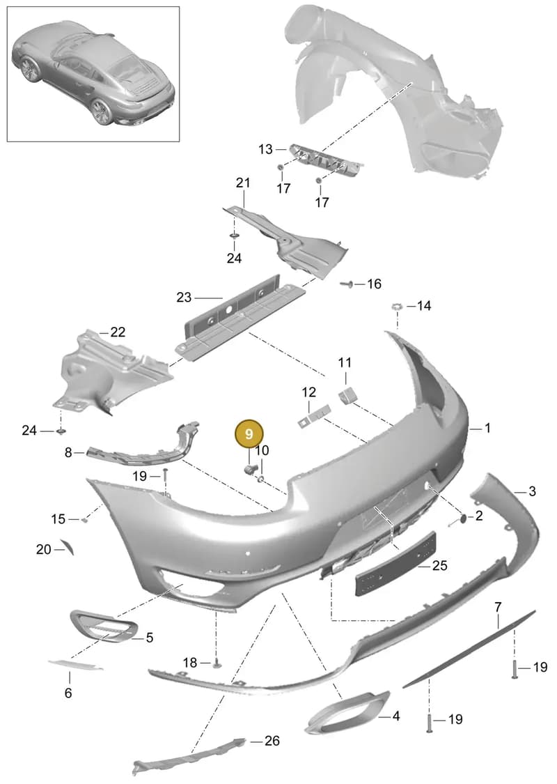 99150563601 — Porsche 911 (2013-2020) diagram p42802010, position 9