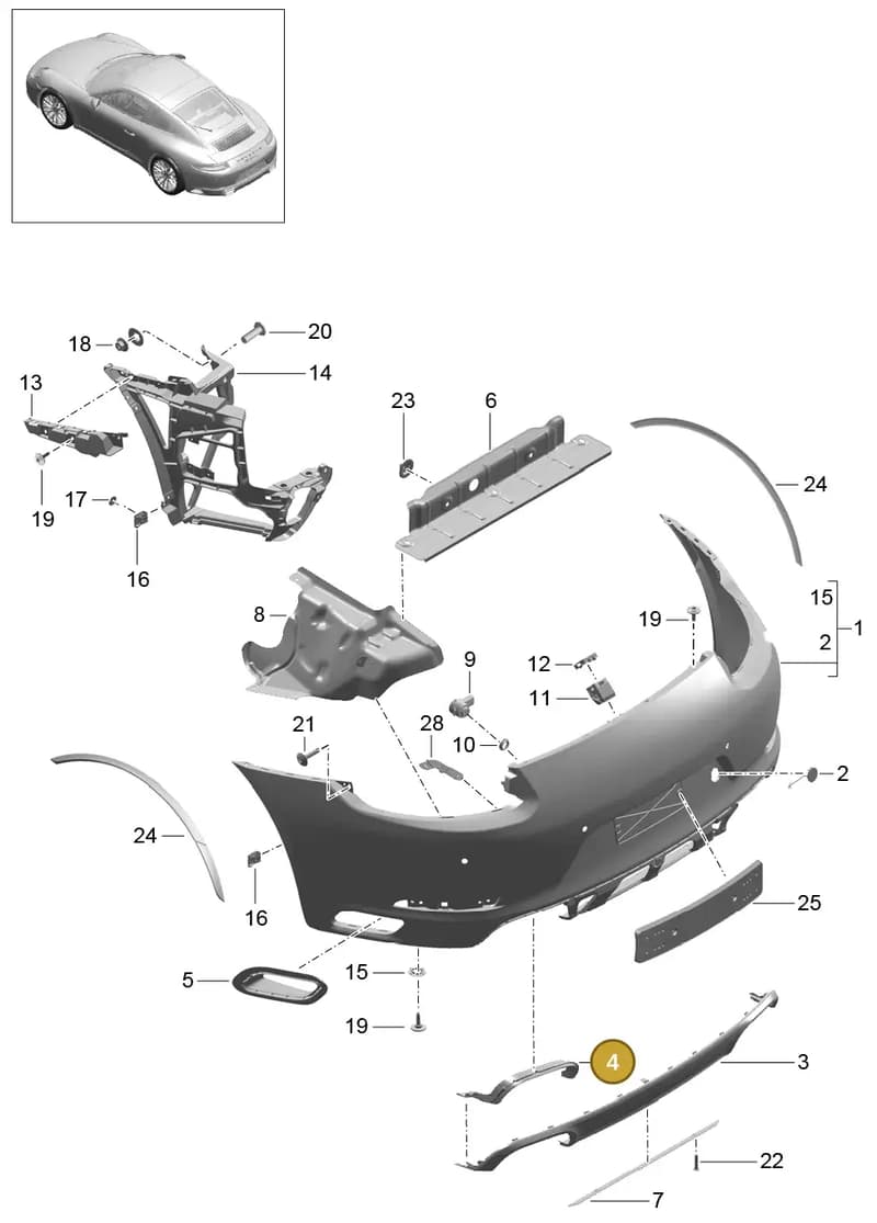 99150565105OK1 — Porsche 911 (2016-2019) diagram p47802010, position 4