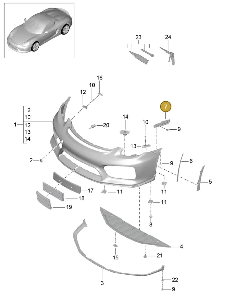 99150571792 — Porsche Boxster Spyder (2015-2016) diagram p46802000, position 7