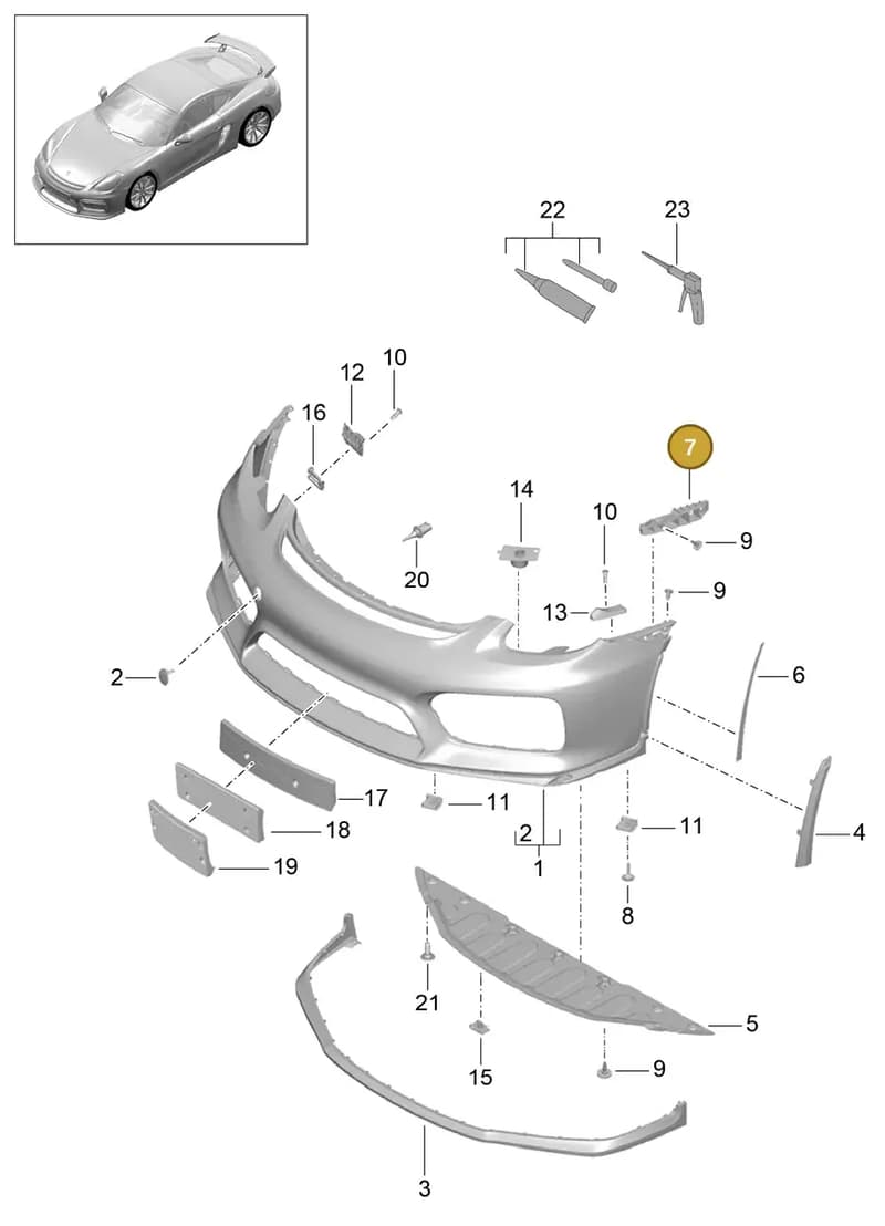 99150571792 — Porsche Cayman GT4 (2015-2016) diagram p45802000, position 7