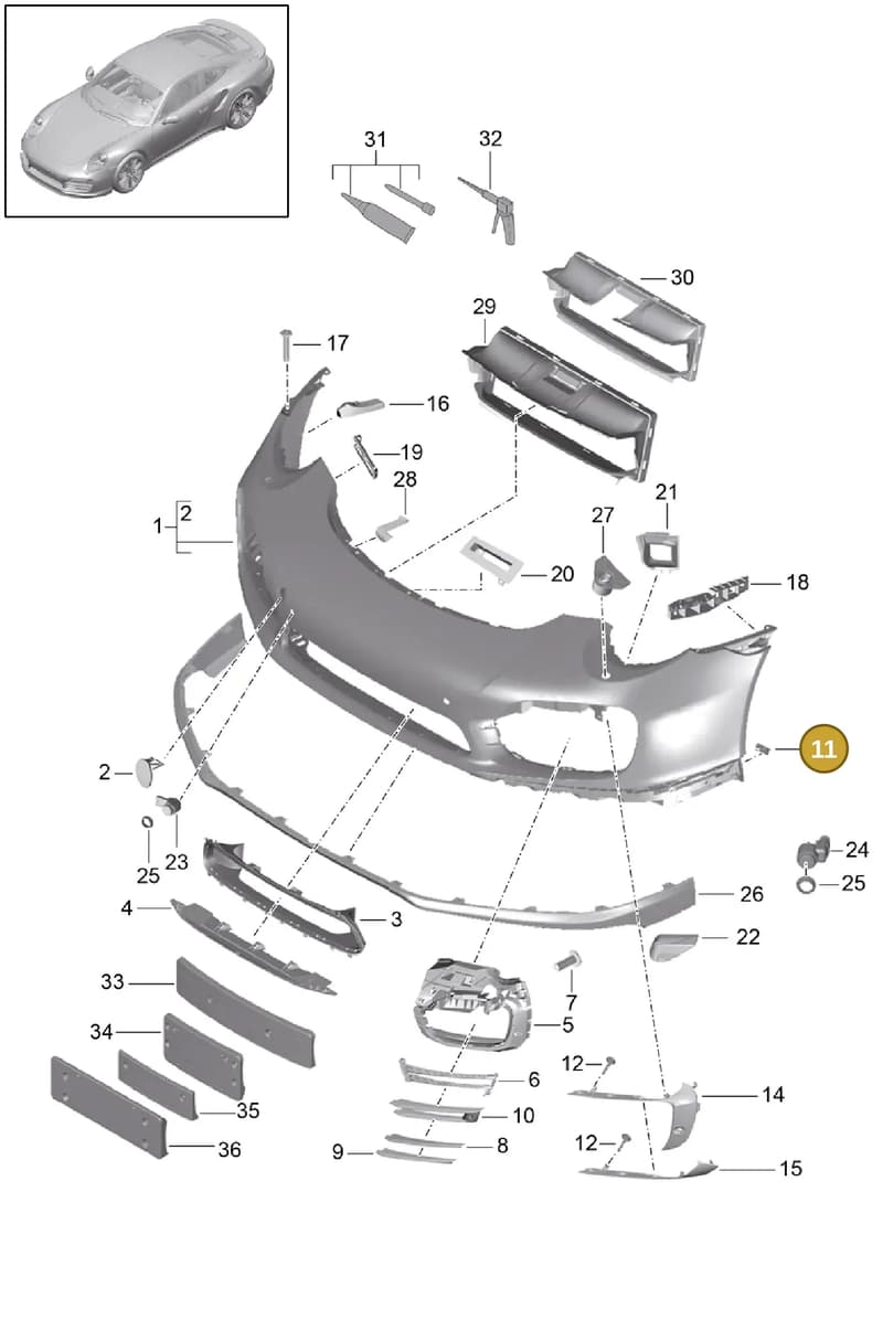 99150573403 — Porsche 911 (2013-2020) diagram p42802000, position 11