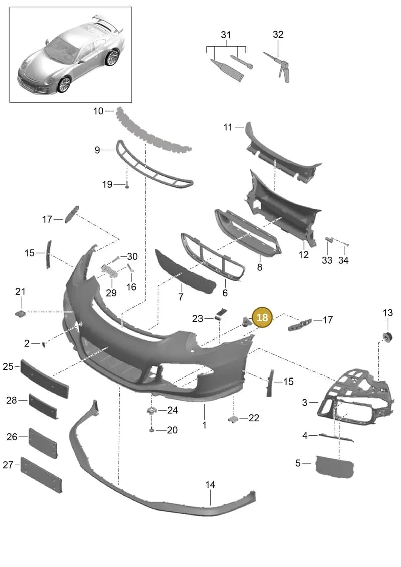 99150576102 — Porsche 911 (2013-2020) diagram p41802000, position 18