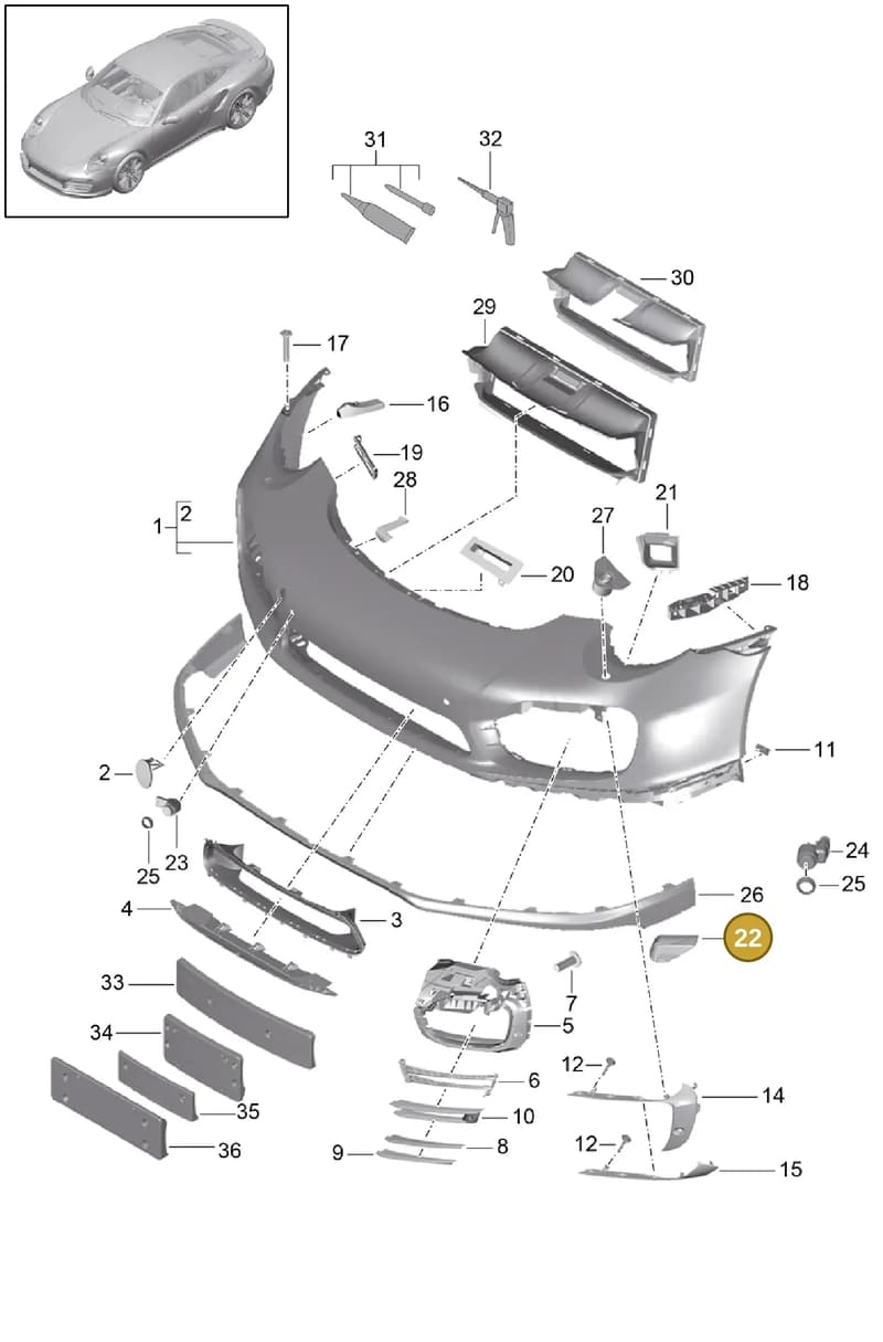 99150576103 — Porsche 911 (2013-2020) diagram p42802000, position 22
