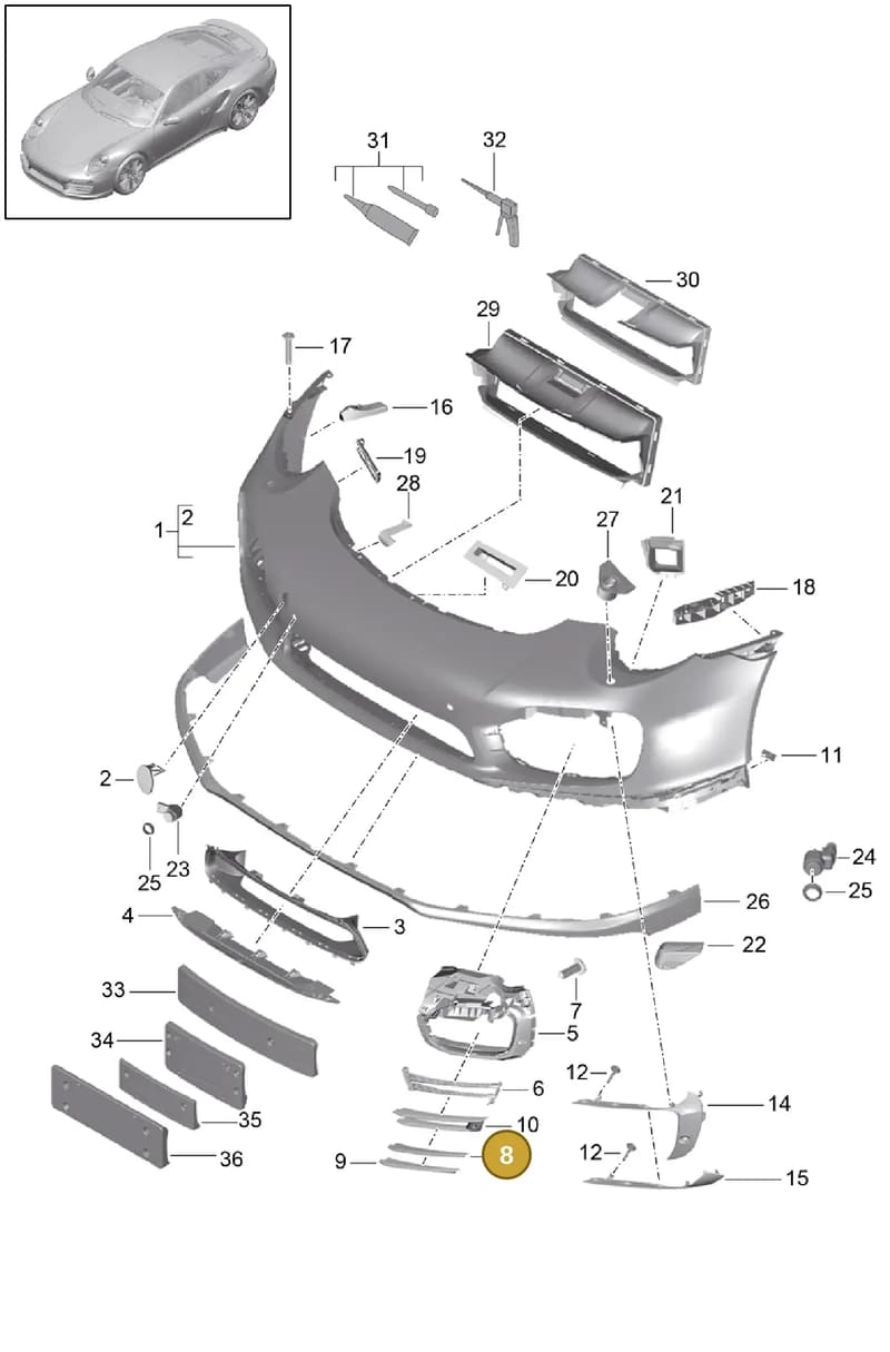 99150576505041 — Porsche 911 (2013-2020) diagram p42802000, position 8