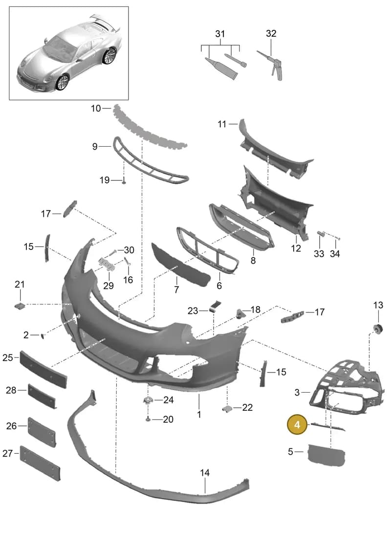 99150576780OK1 — Porsche 911 (2013-2020) diagram p41802000, position 4