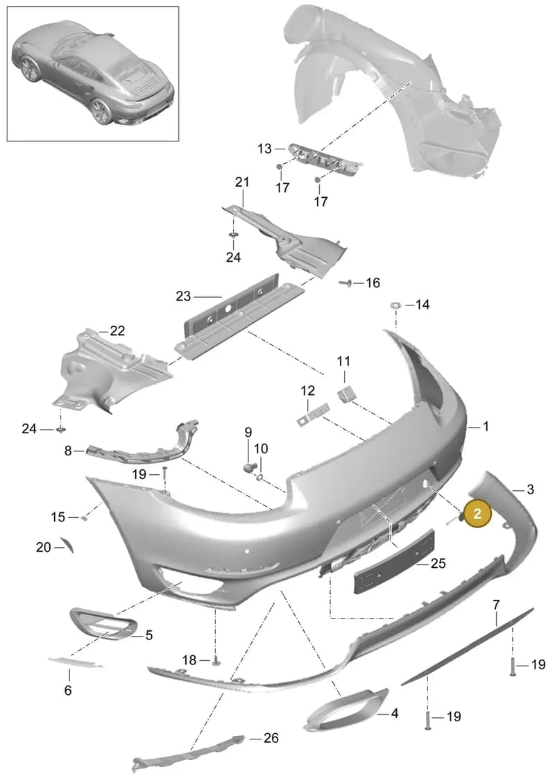 99150580303G2X — Porsche 911 (2013-2020) diagram p42802010, position 2